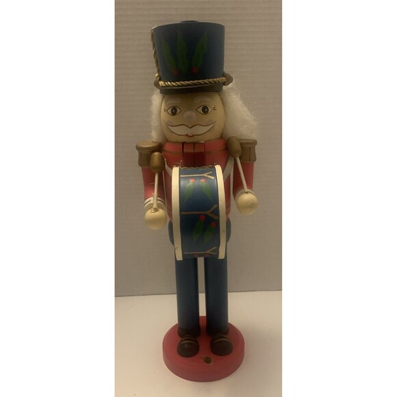 Nutcracker Suite Wooden Christmas Drummer Handcrafted 15" Hand Painted Wood - Picture 1 of 8